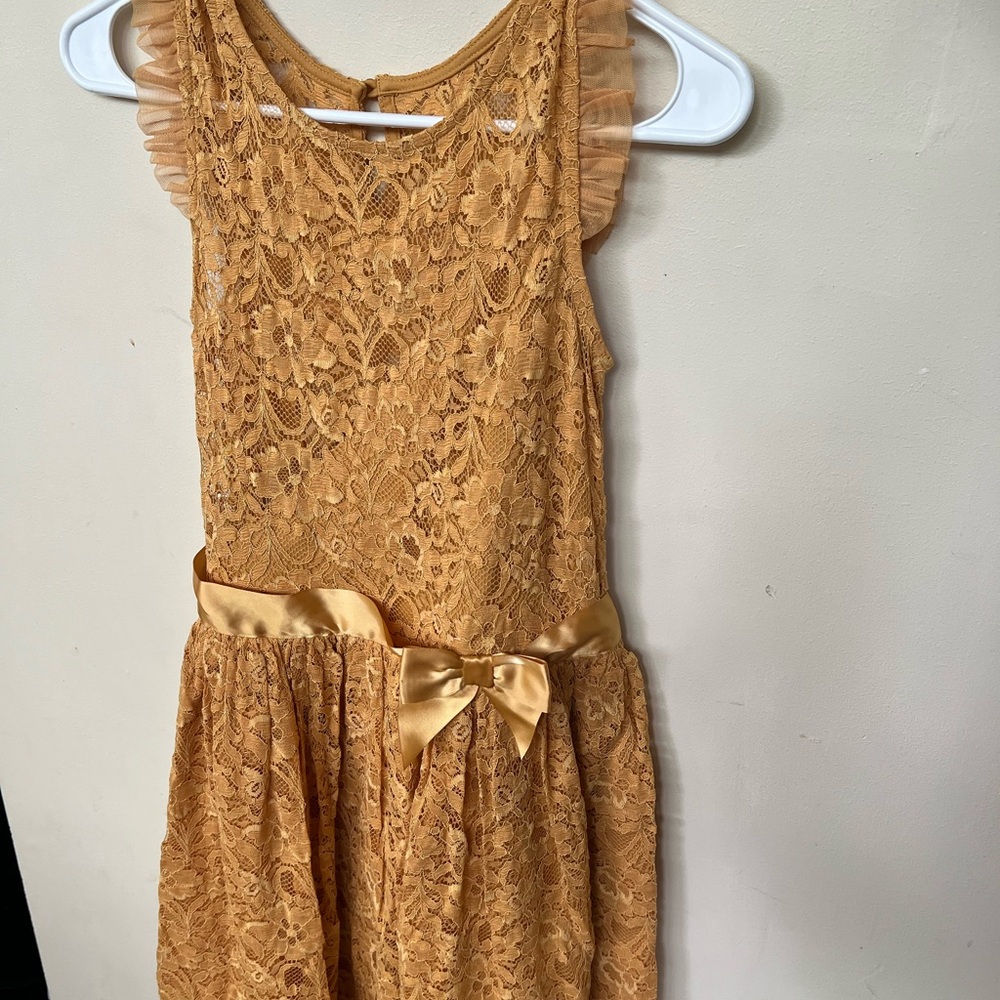 Elegant Lace Dress with Satin Bow